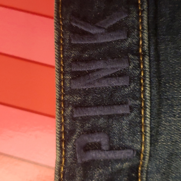 PINK Victoria's Secret Distressed Denim Shorts Size 2 Dark Wash High Waisted NWT - Picture 7 of 15